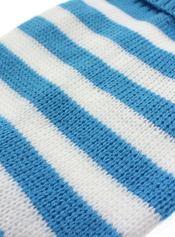 Blue & White Candy Stripe Sweater - Stickad hundtröja
