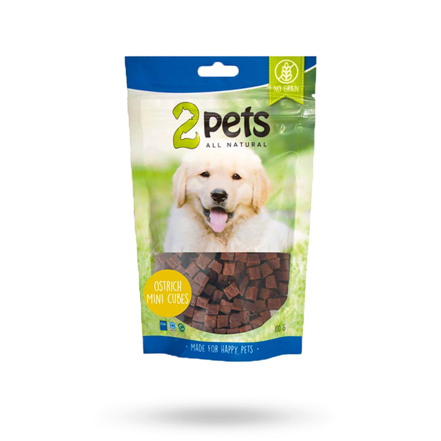 2pets Ostrich/Struts MiniCubes 100g