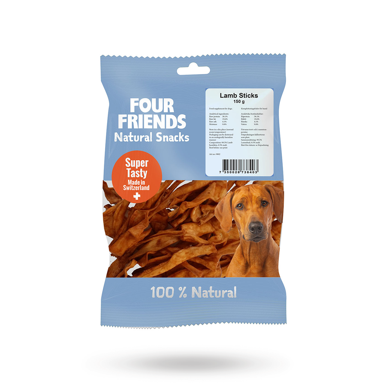 FourFriends Natural Snacks Lamb Sticks 150g