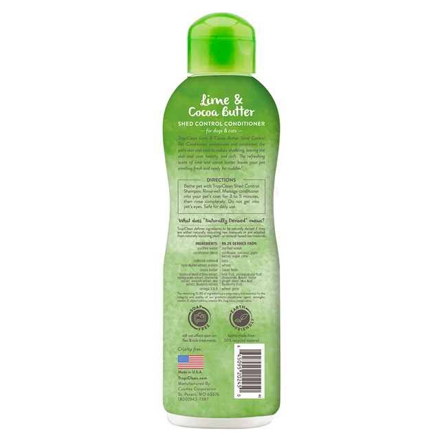 TropiClean Conditioner Shed Control Lime Cocoa Butter 355ml