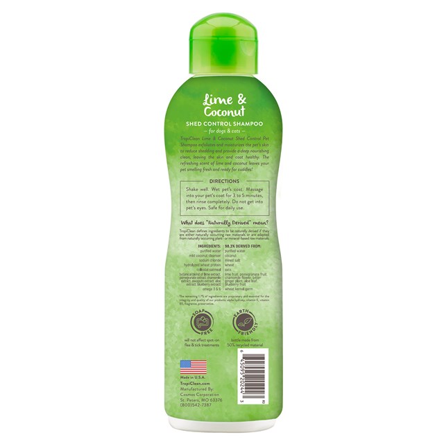 TropiClean Shampoo Shed Control Lime Coconut 355ml