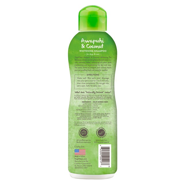 TropiClean Shampoo Whitening Awapuhi Coconut 355ml